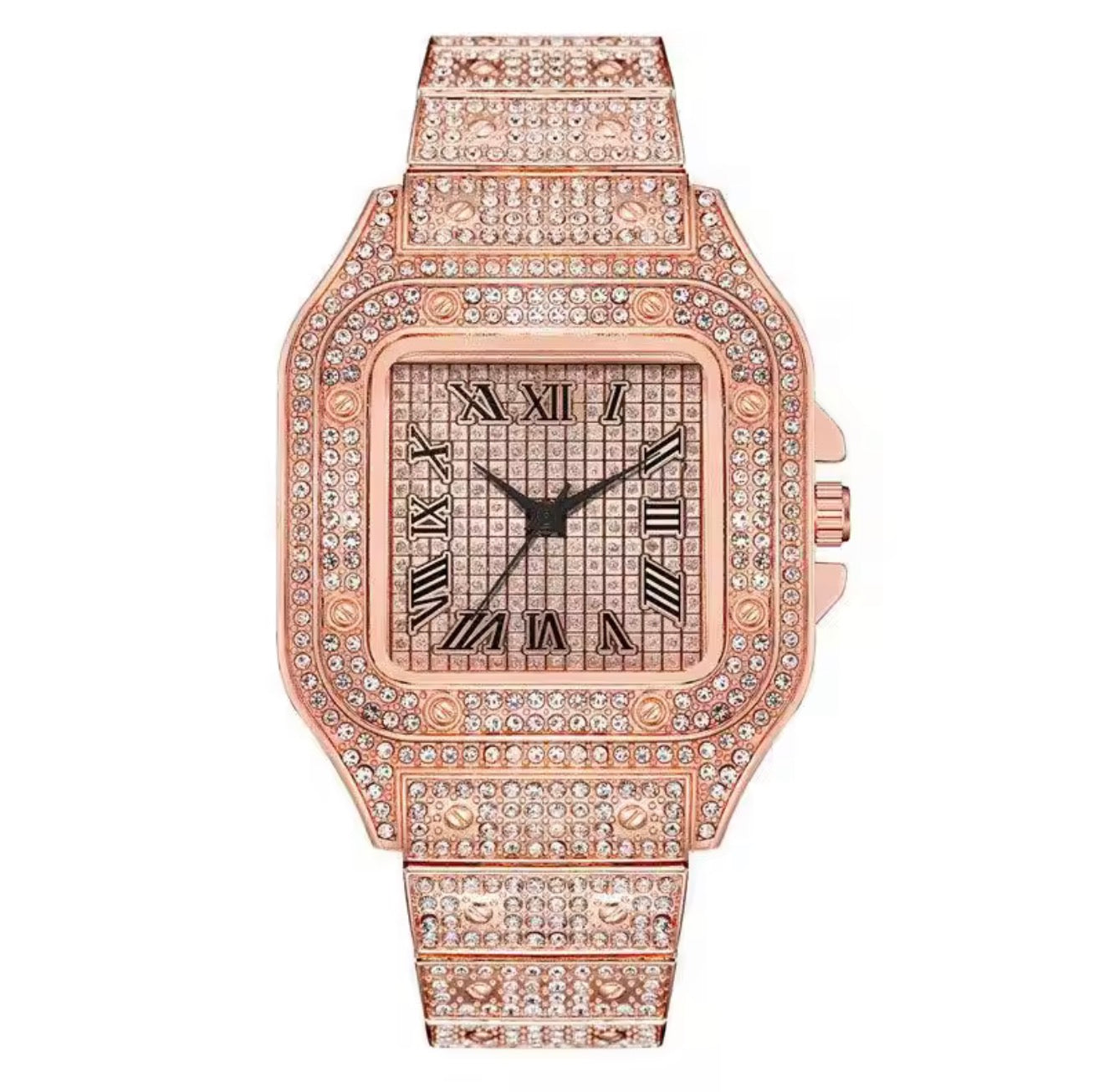 Luxury Iced-Out  Watches for Men & Women – Premium Diamond Crystal Square Timepiece | Designer Style Statement Wristwatch