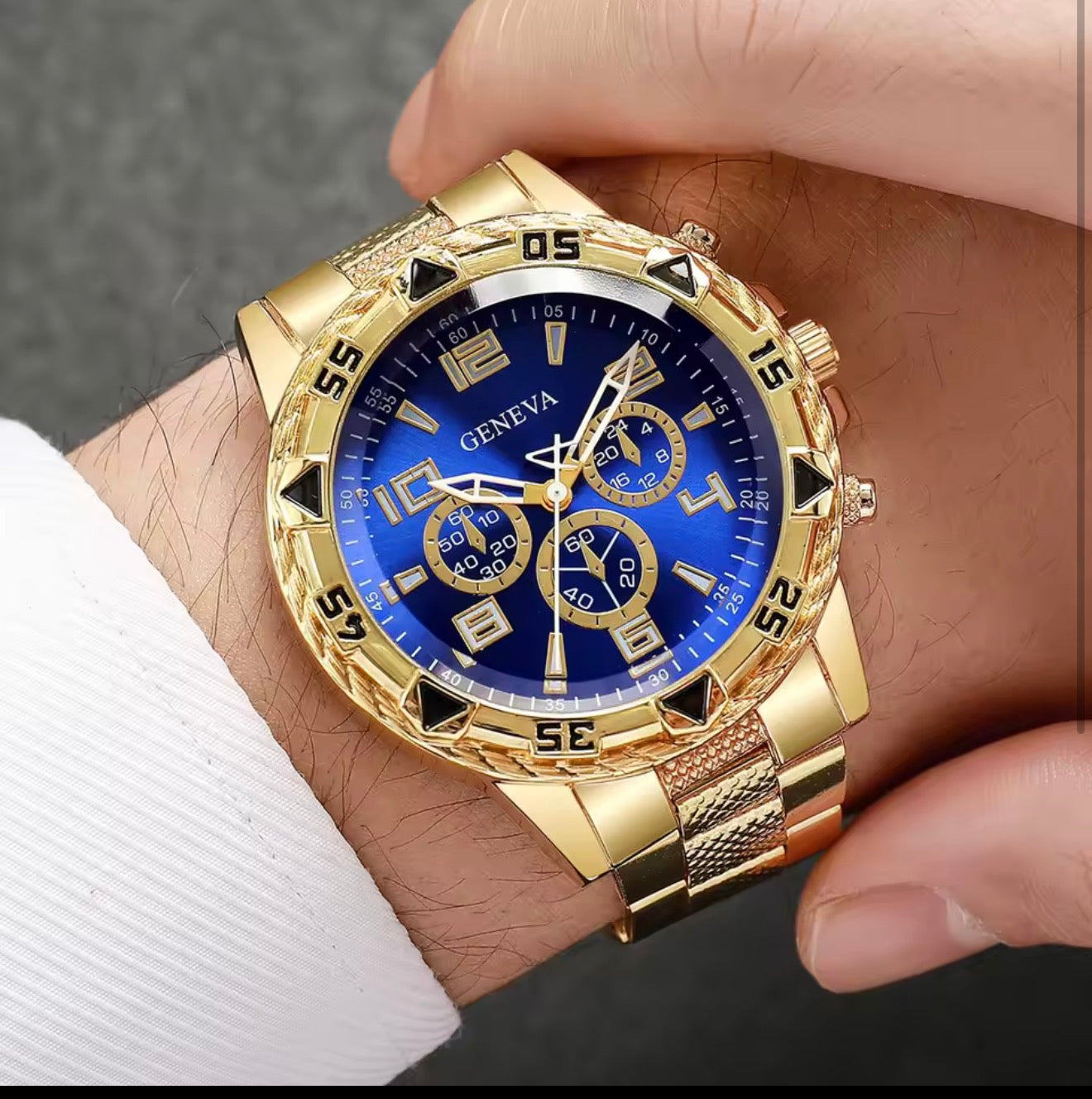 4pc High-End Luxury Watches Bundle – Elegant Bulk Timepiece Set (Gold, Silver & Black)