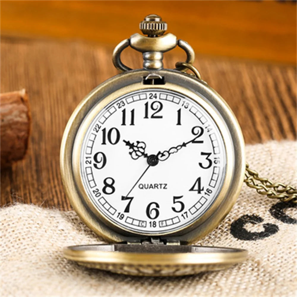 Vintage Bronze Pocket Watch Pendant