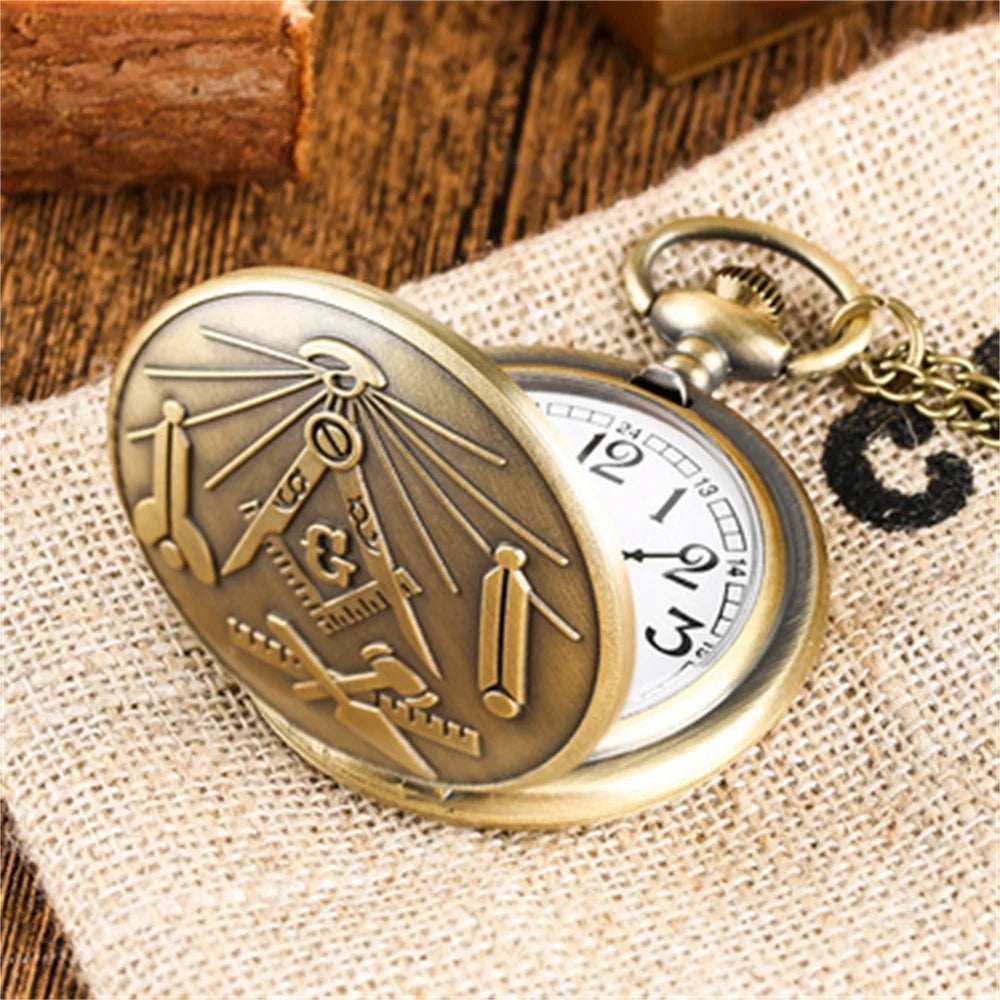Vintage Bronze Pocket Watch Pendant