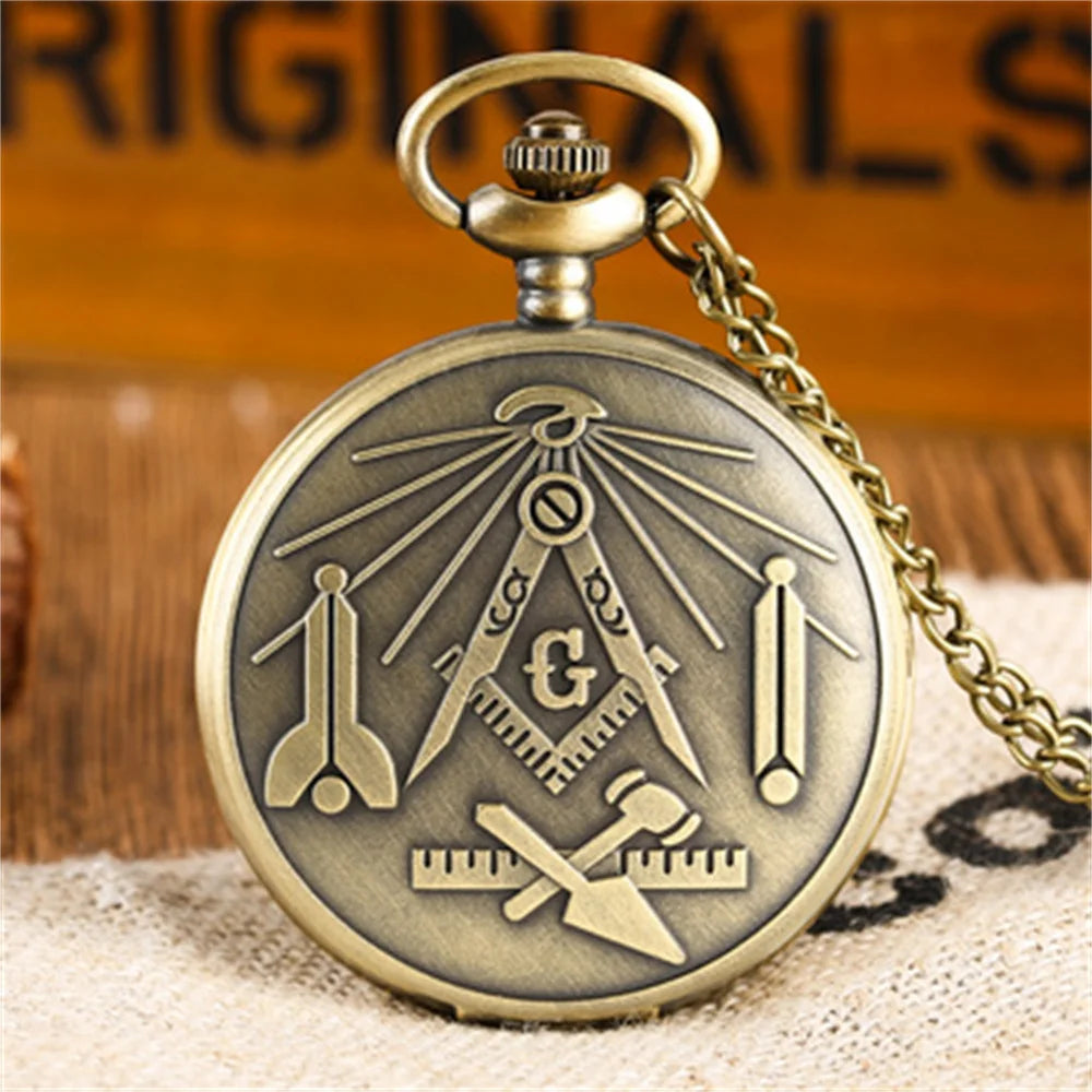 Vintage Bronze Pocket Watch Pendant