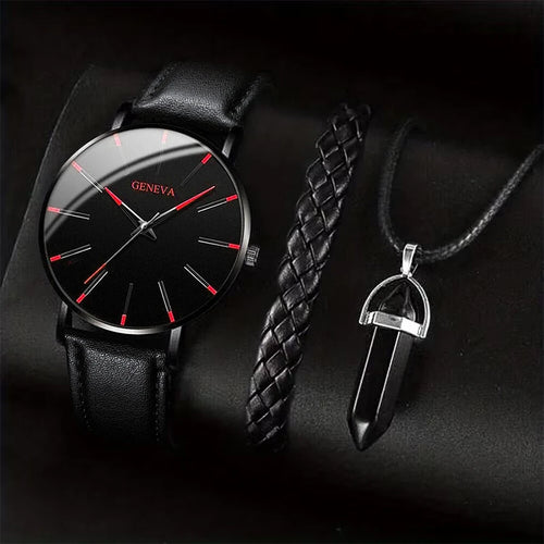 Classic Leather Everyday Timepiece Set